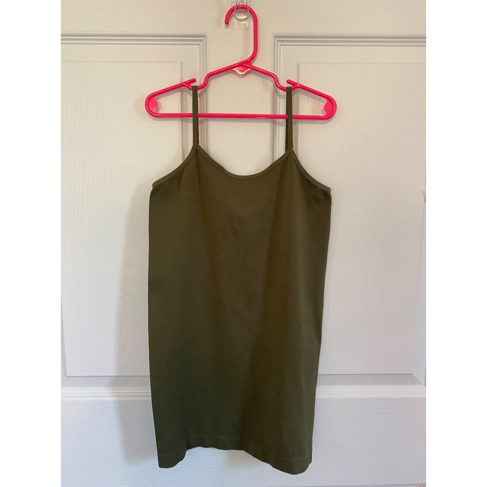 Olive Green Spaghetti Strap Cami Tank Top For Women by Colorful